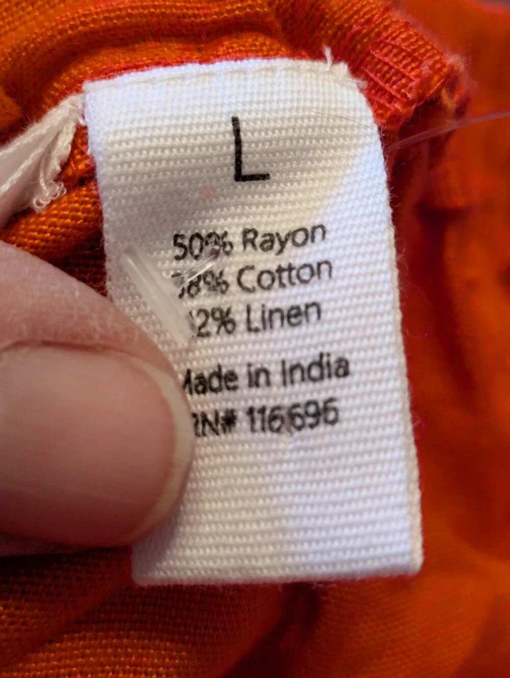 Midnight‎ Sky NWOT Orange Linen Blend Skirt Women's Size Large